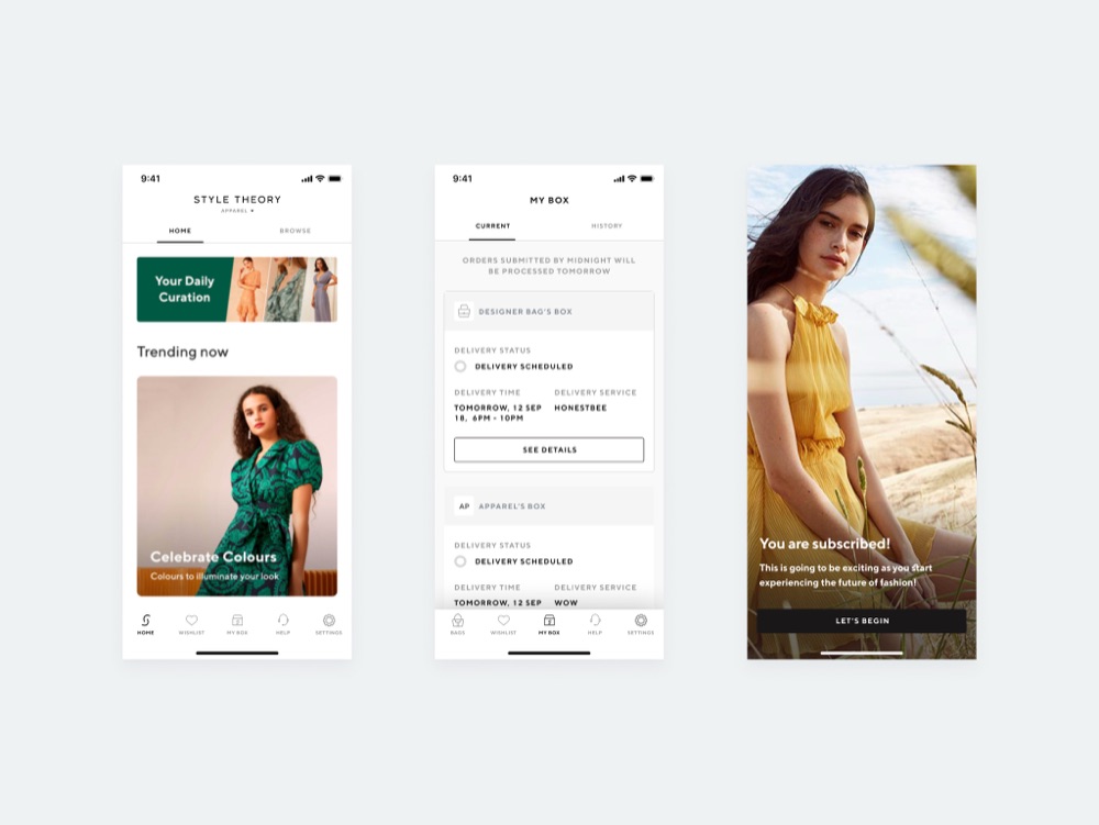 Style Theory app, Your Daily Curation home