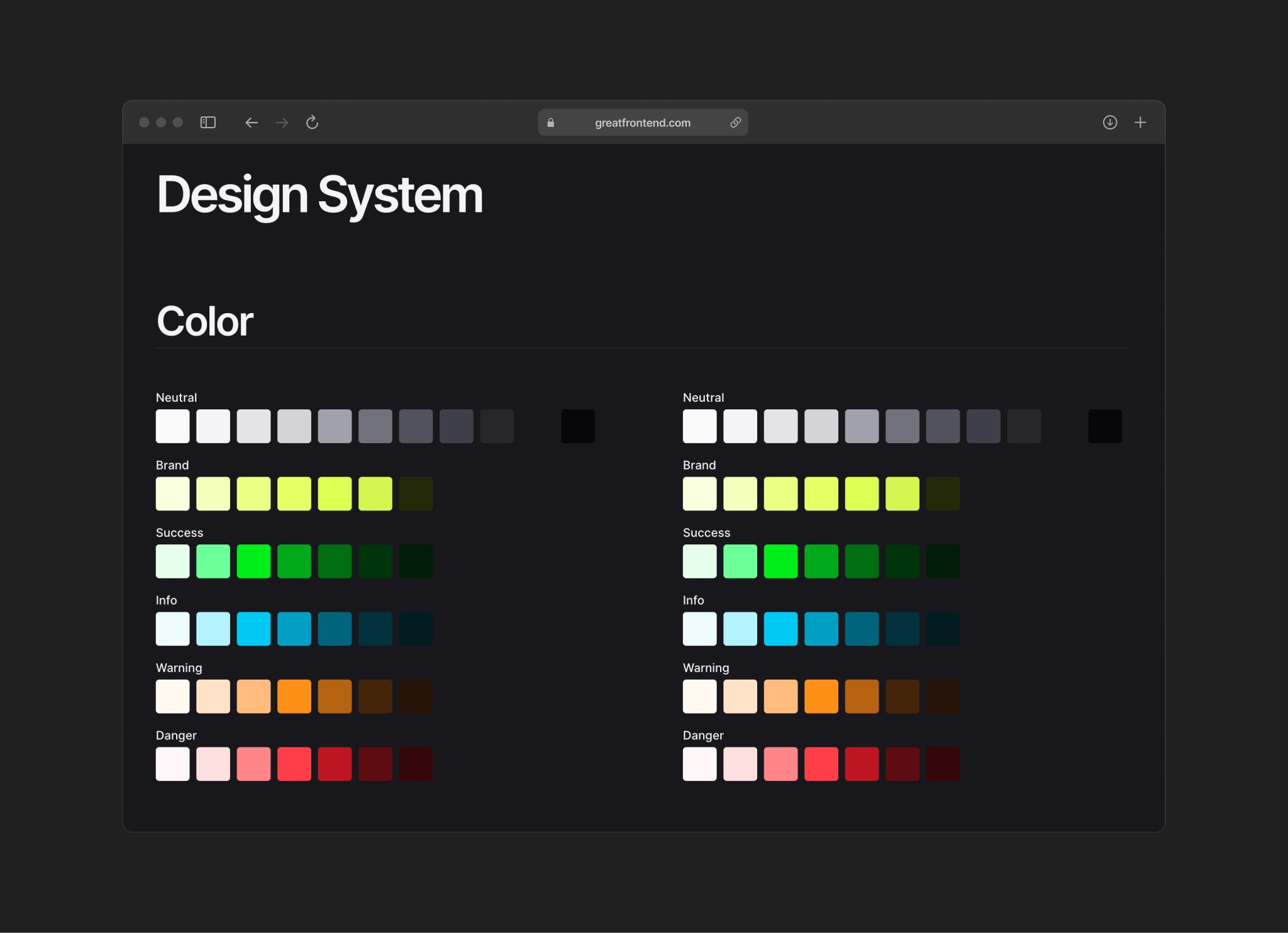 GreatFrontEnd design system