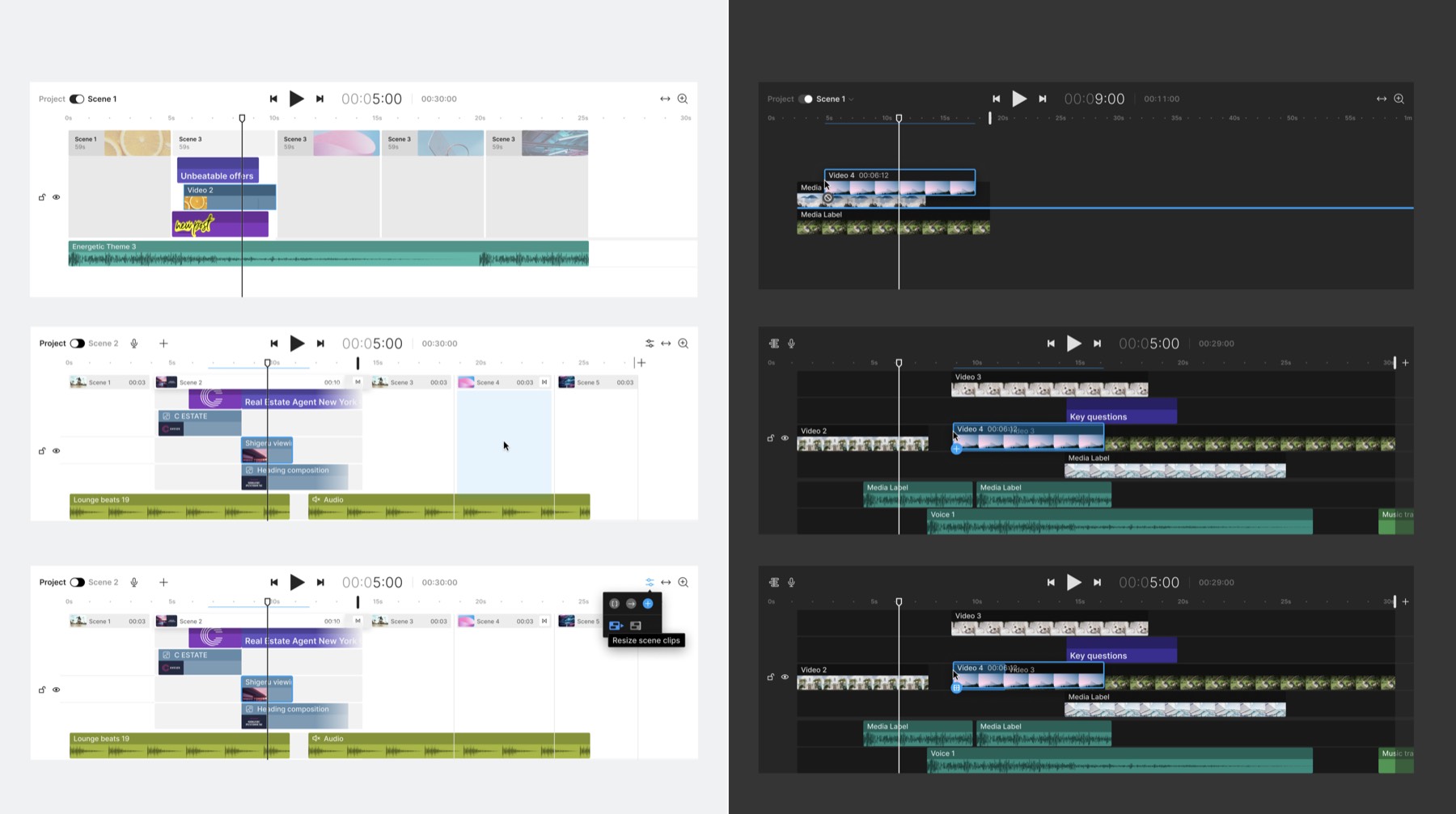 InVideo AI first iteration of the scene-level timeline