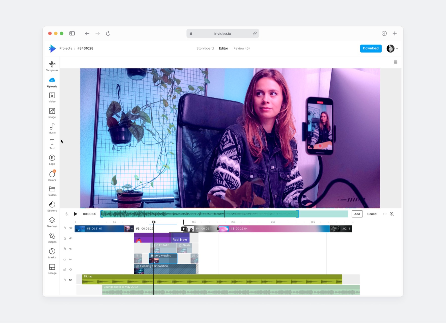 InVideo AI record video feature